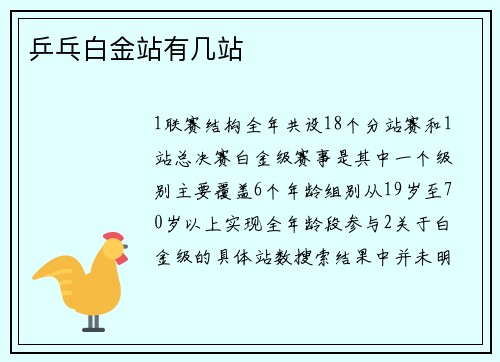 乒乓白金站有几站